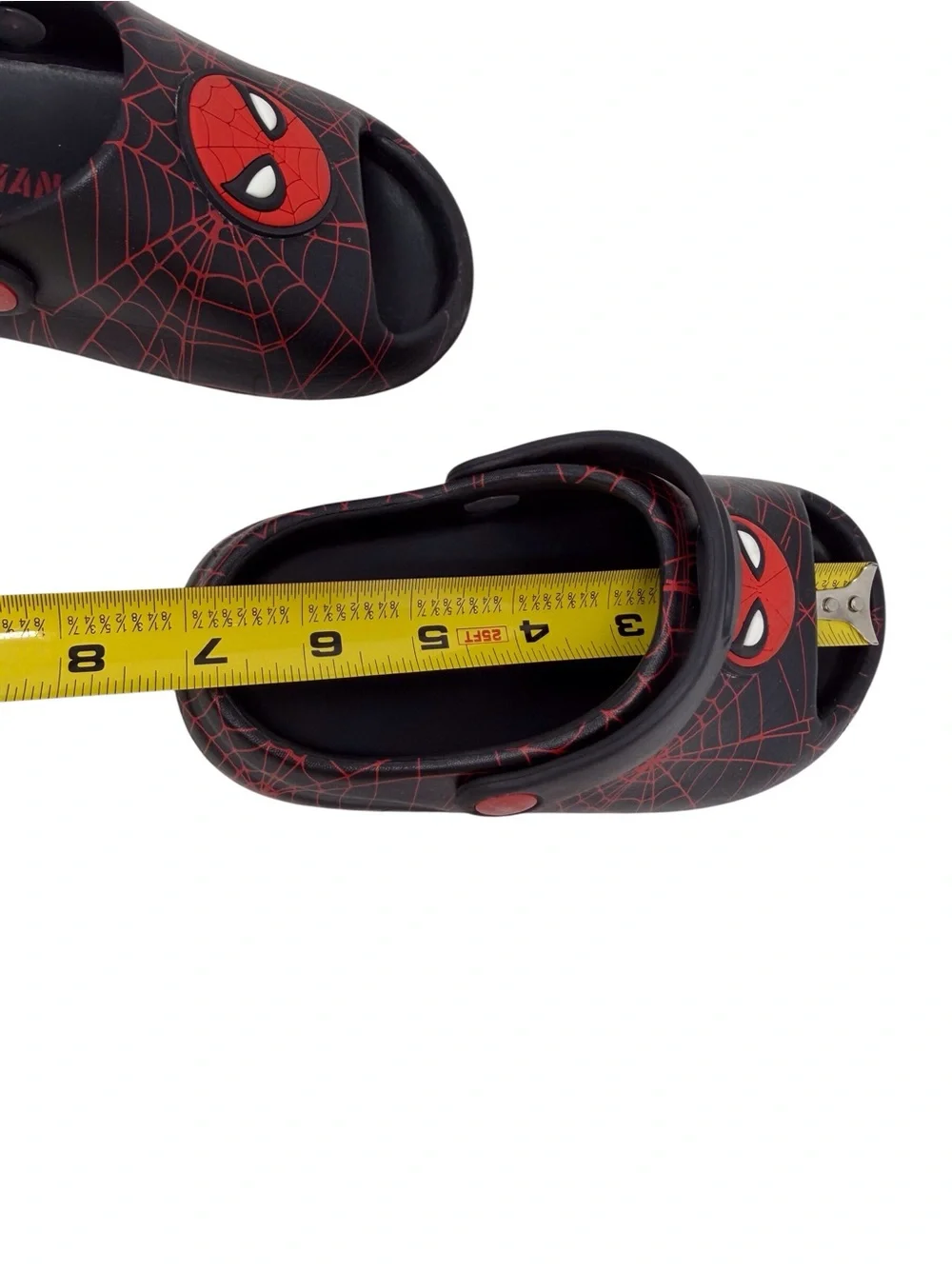 Spider-man Slip On Black And Red Clog Style Sandals Child Size 10